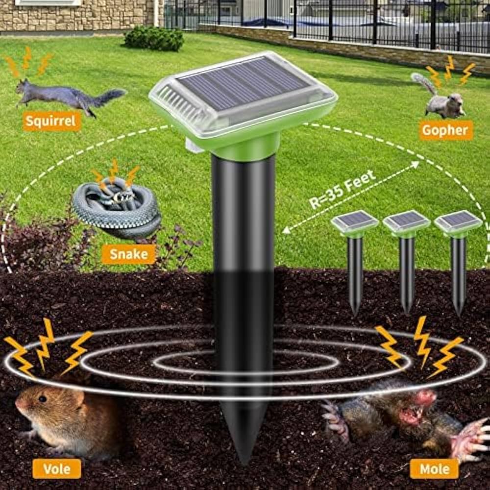 Dispositif Répulsif Solaire Ultrasonique pour Rats et Serpents BK