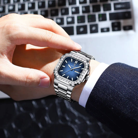 Montre de Luxe avec Bracelet en Acier Inoxydable